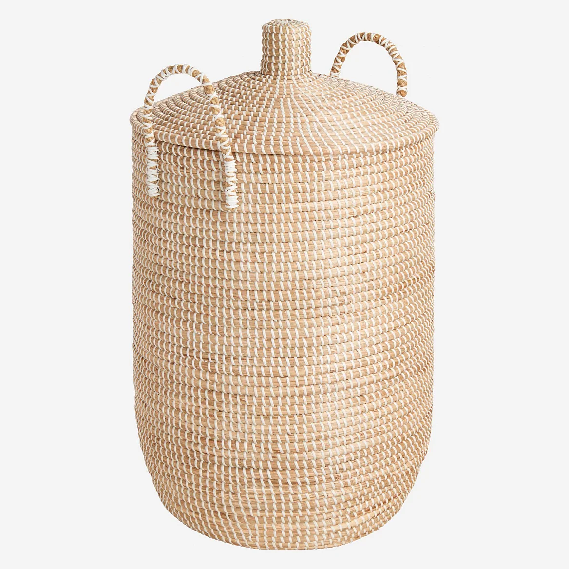 Panier 70cm avec couvercle en jonc de mer - 1