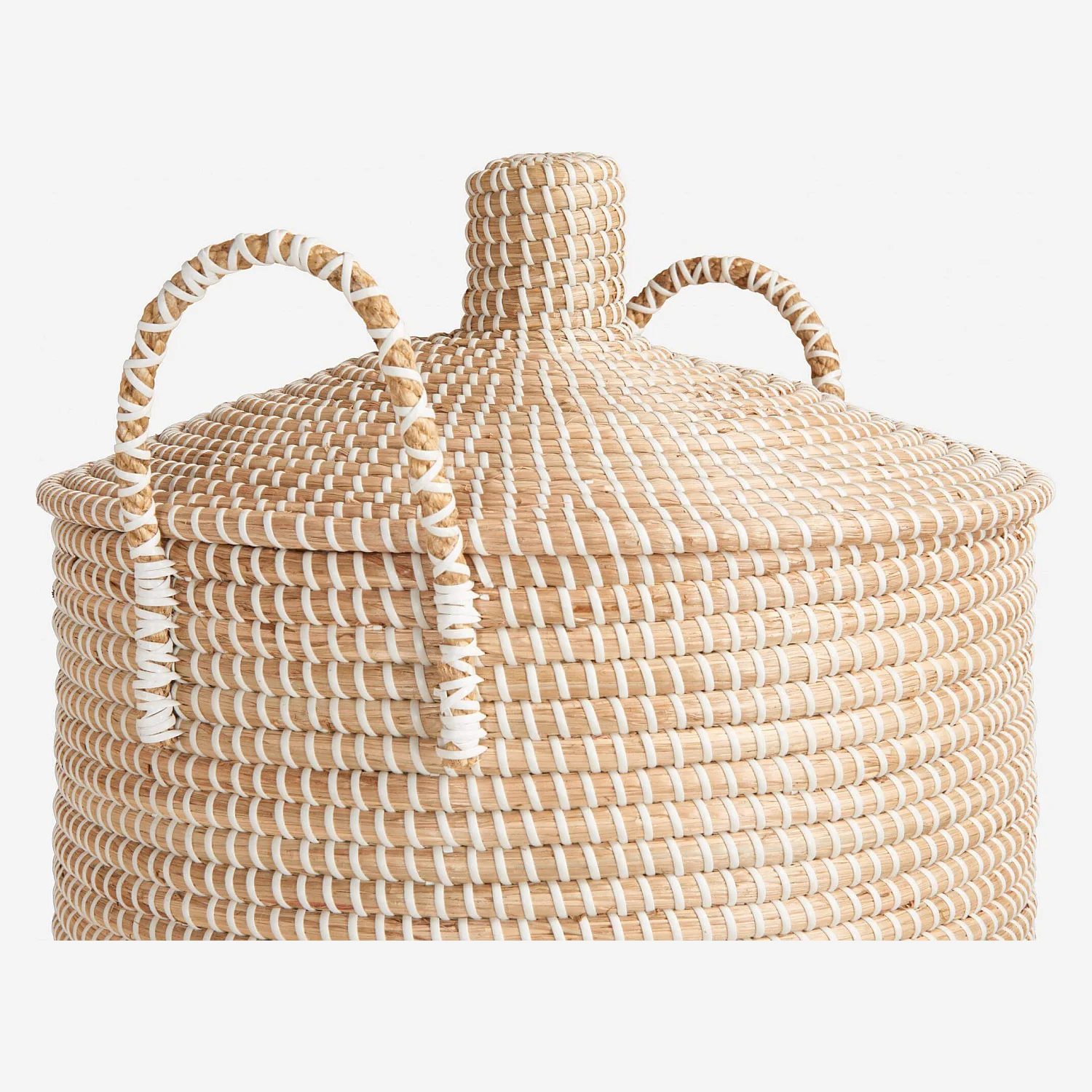 Panier 70cm avec couvercle en jonc de mer - 3