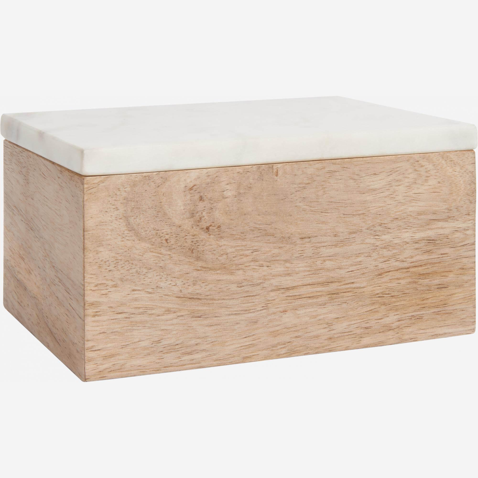 Box made of wood and marble