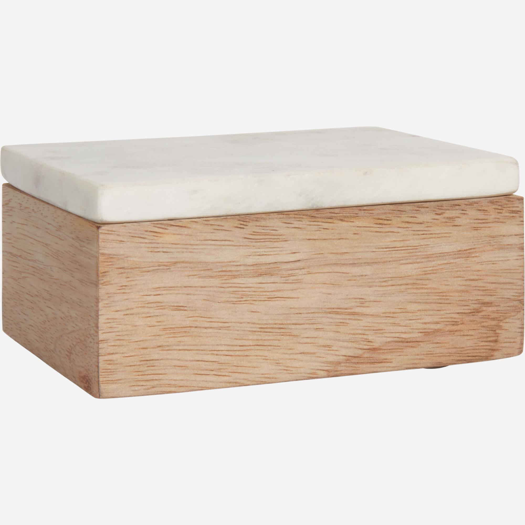 Box made of wood and marble