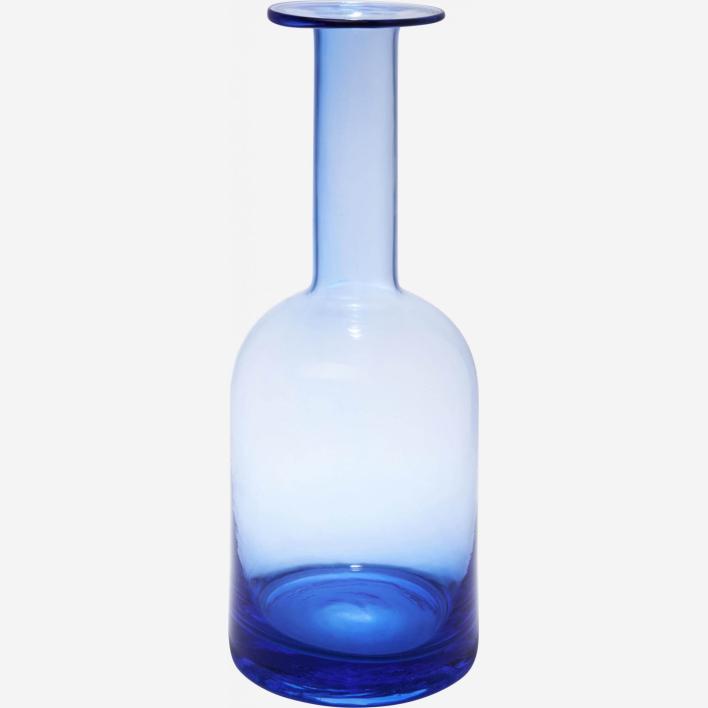 Vase décoratif en verre 30 cm bleu