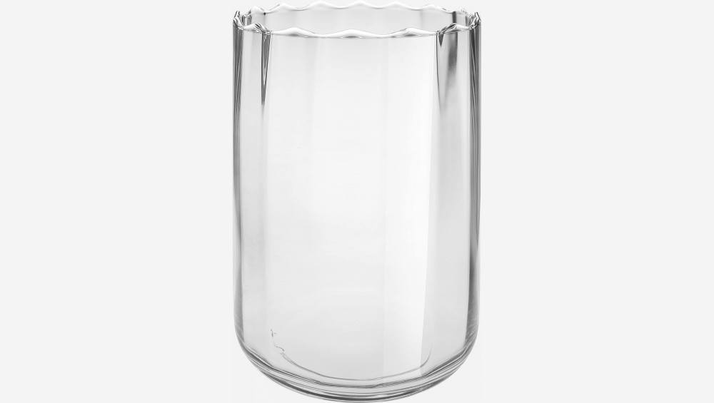 Vase en verre soufflé - 19,5 x 26,5 cm - Transparent