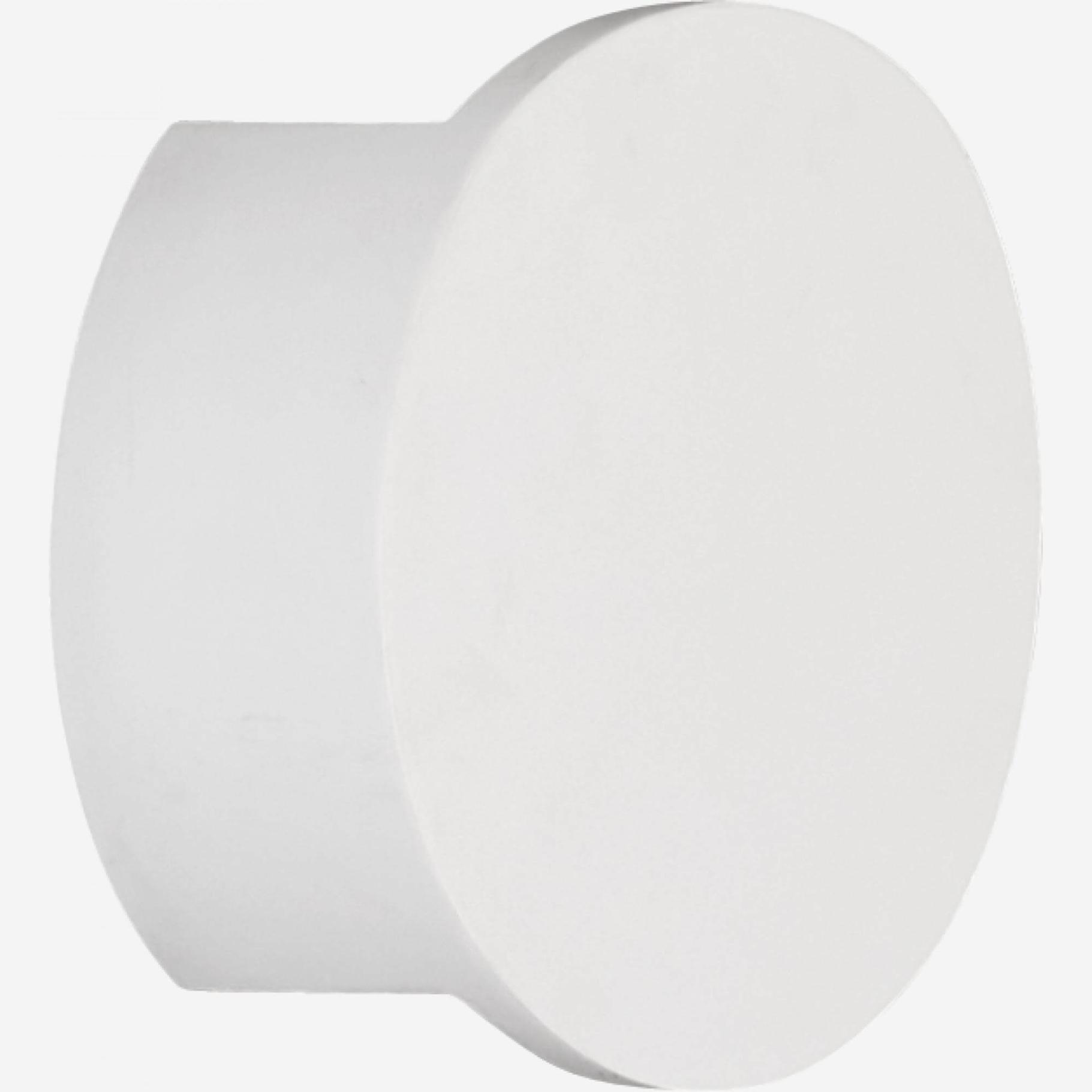 Round led wall light made of gypsum, white