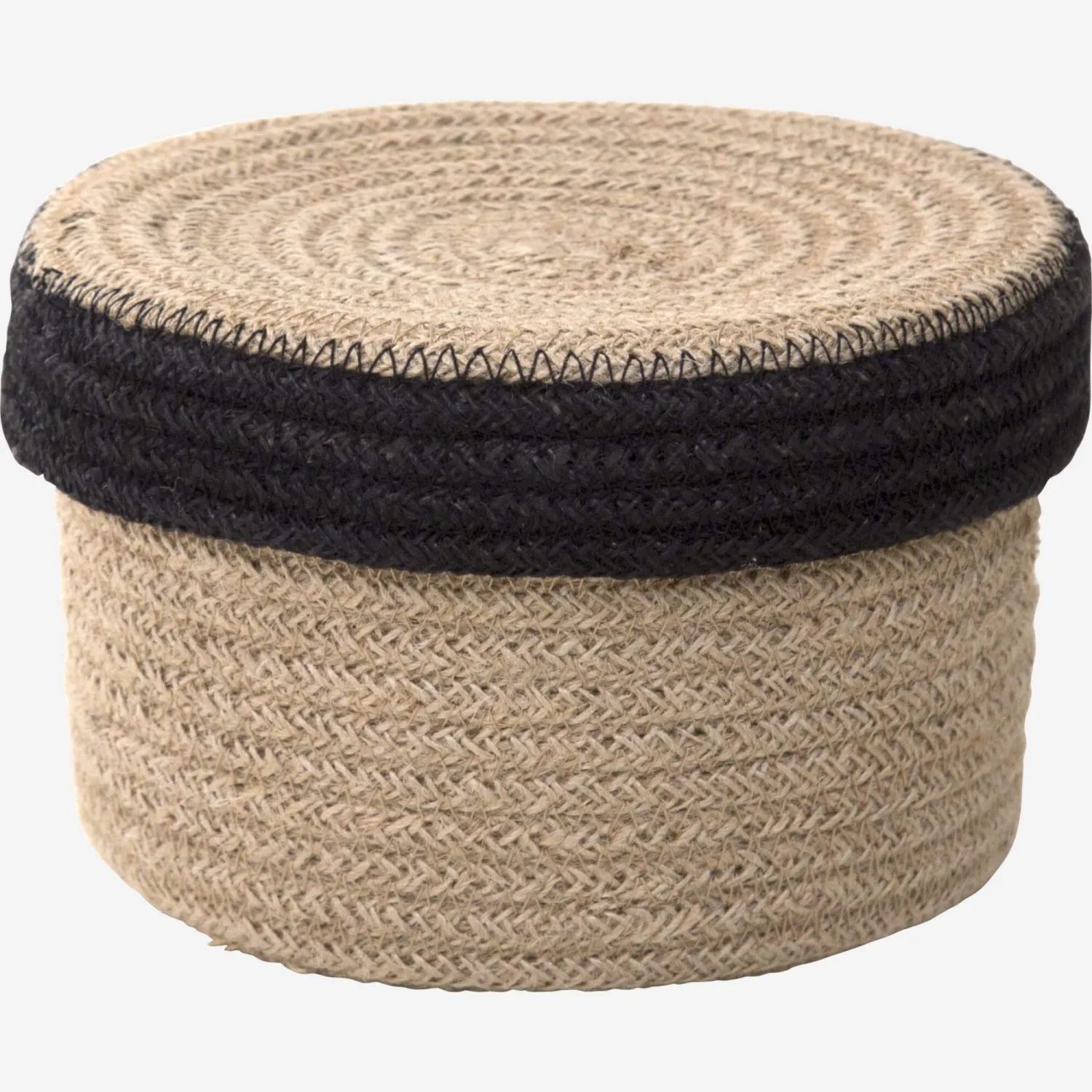Panier rond avec couvercle en jute 17cm