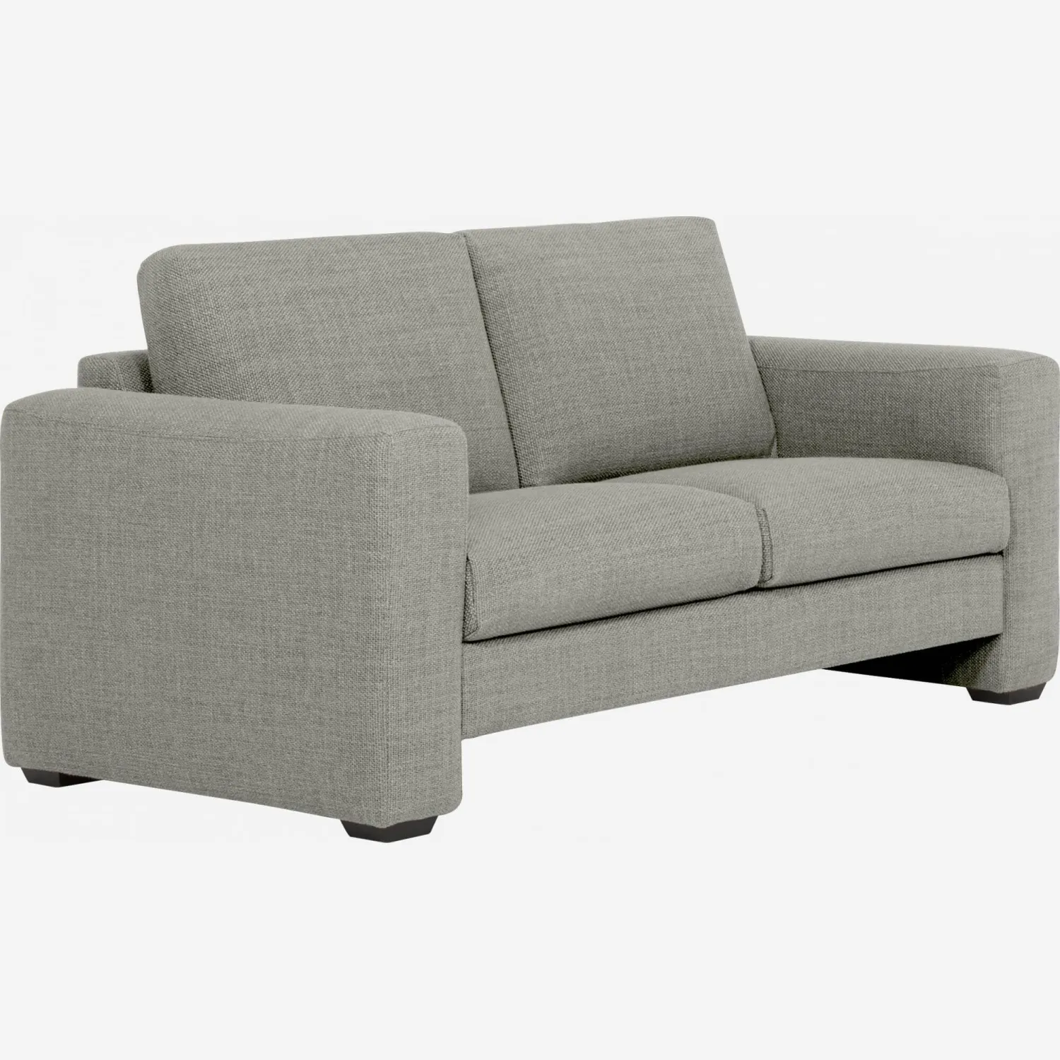 Canapé 2 places en tissu gris clair - confort ferme