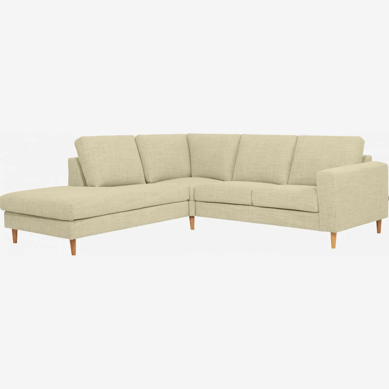 2-Sitzer-Sofa mit Open-End links aus Stoff, cremeweiß - mittelfester Komfort