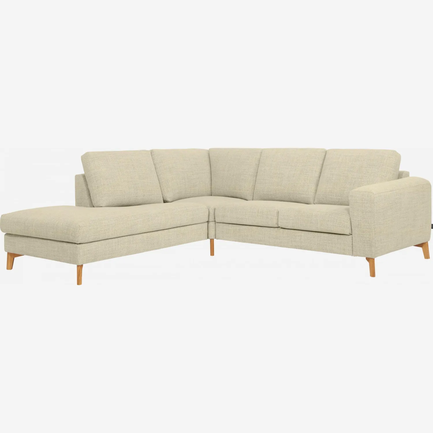 2-Sitzer-Sofa mit Open-End links aus Stoff, cremeweiß - mittelfester Komfort