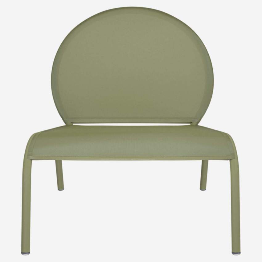 Chaise lounge en aluminium et textilène - Vert kaki