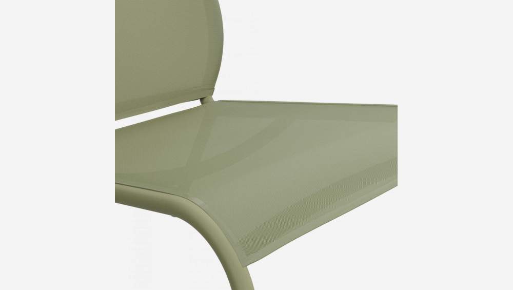 Cadeira lounge em alumínio e textileno - Verde caqui