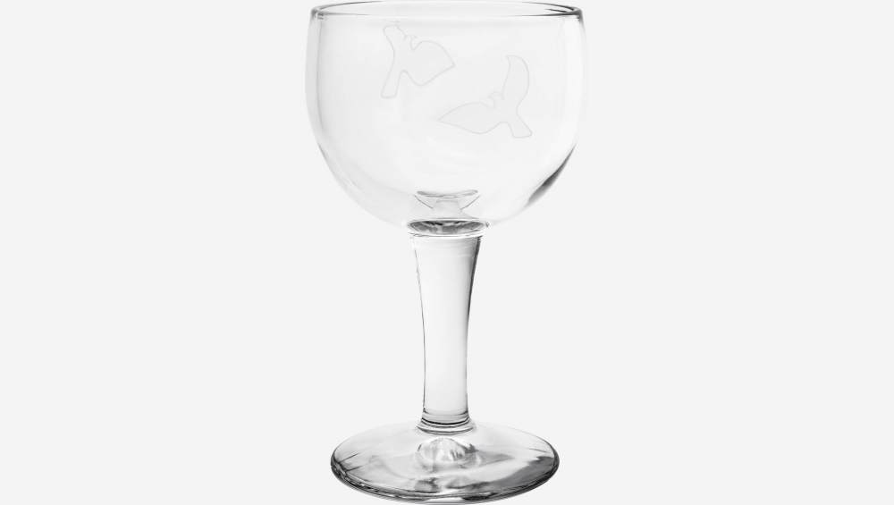 Stielglas aus Glas - 260 ml - Vogelmotiv by Floriane Jacques