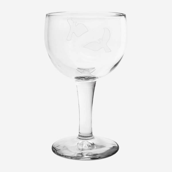 Copa de agua de vidrio - 260 ml - Estampado pájaro by Floriane Jacques