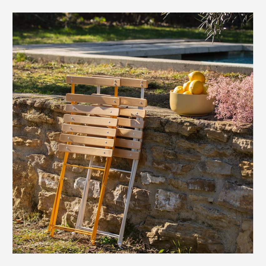 Chaise pliante de jardin en acier - Gris tourterelle