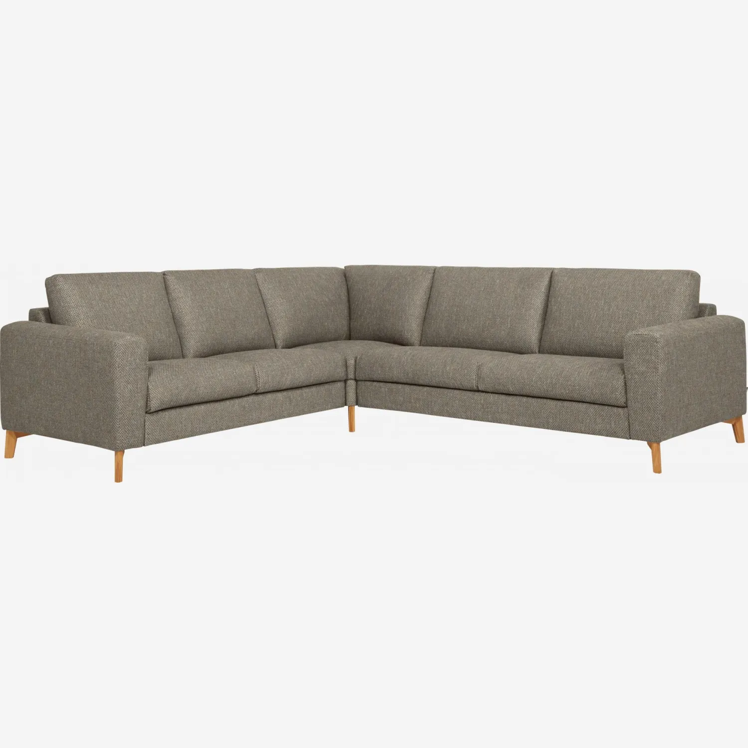 Divano ad angolo a 6 posti in tessuto grigio-nero - comfort assoluto