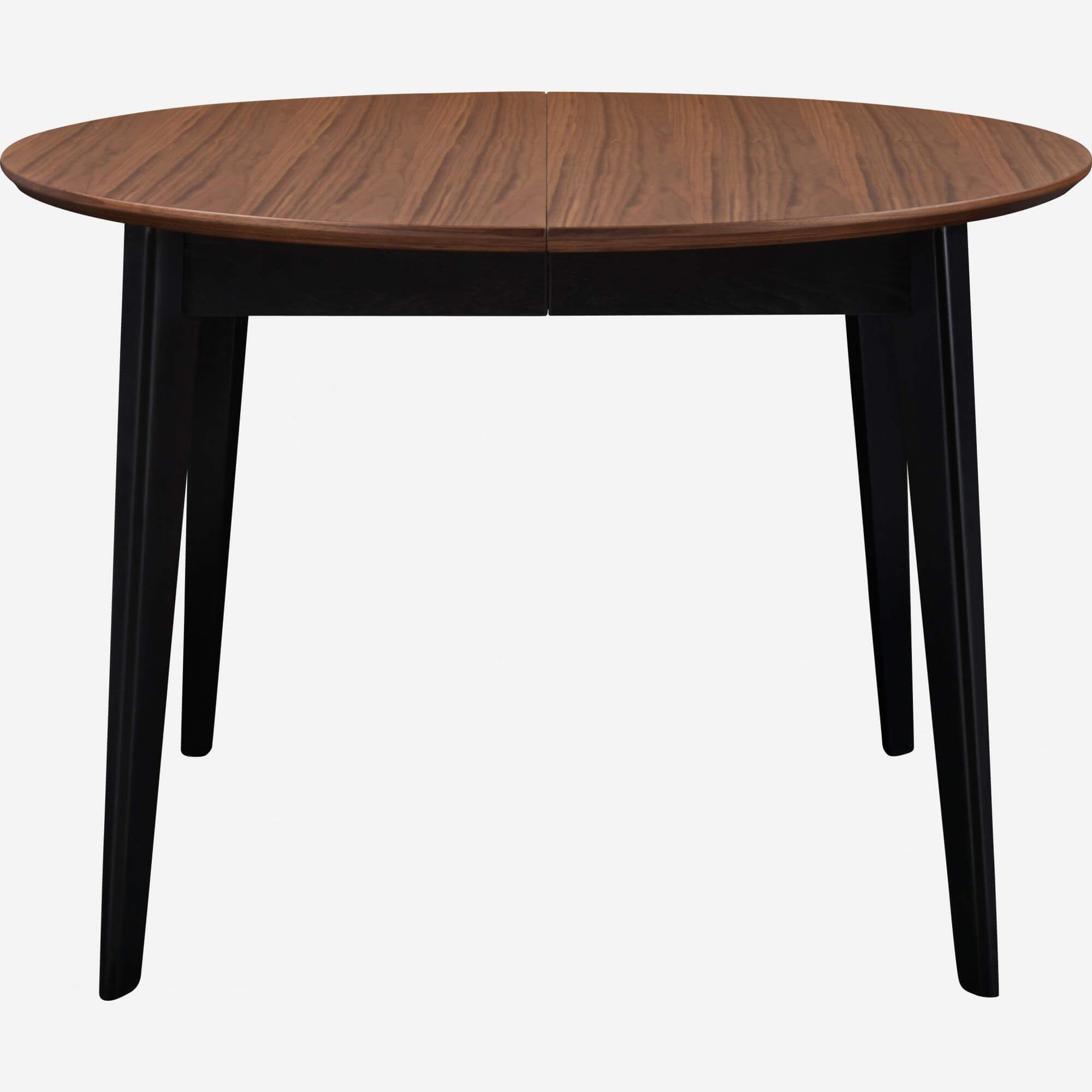 Walnut and black table