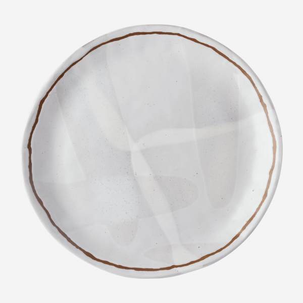Assiette plate en grès - 28 cm - Blanc