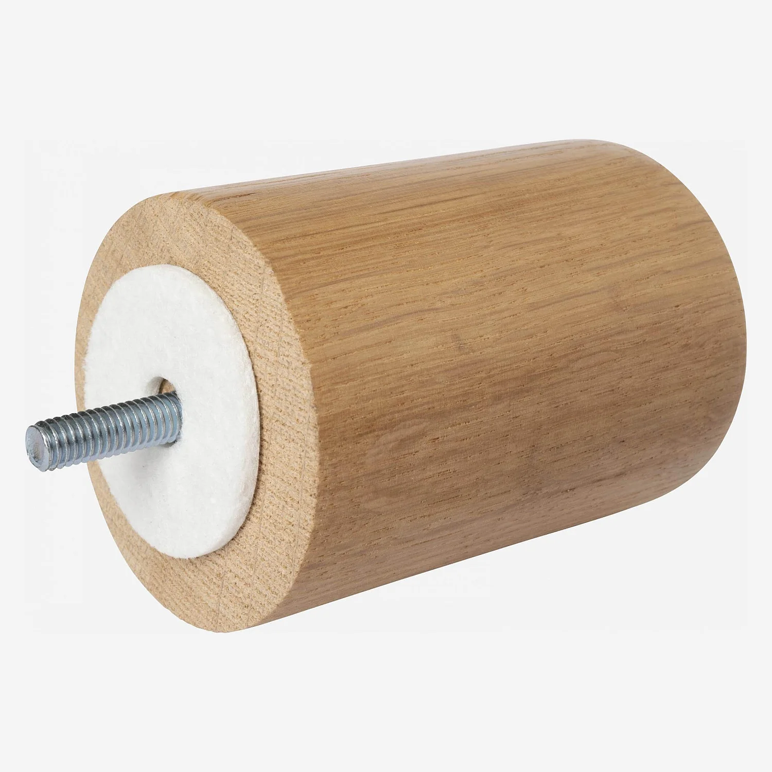 Set van 4 cilindervormige bedpoten van eikenhout - 8,5 cm - Naturel - 2