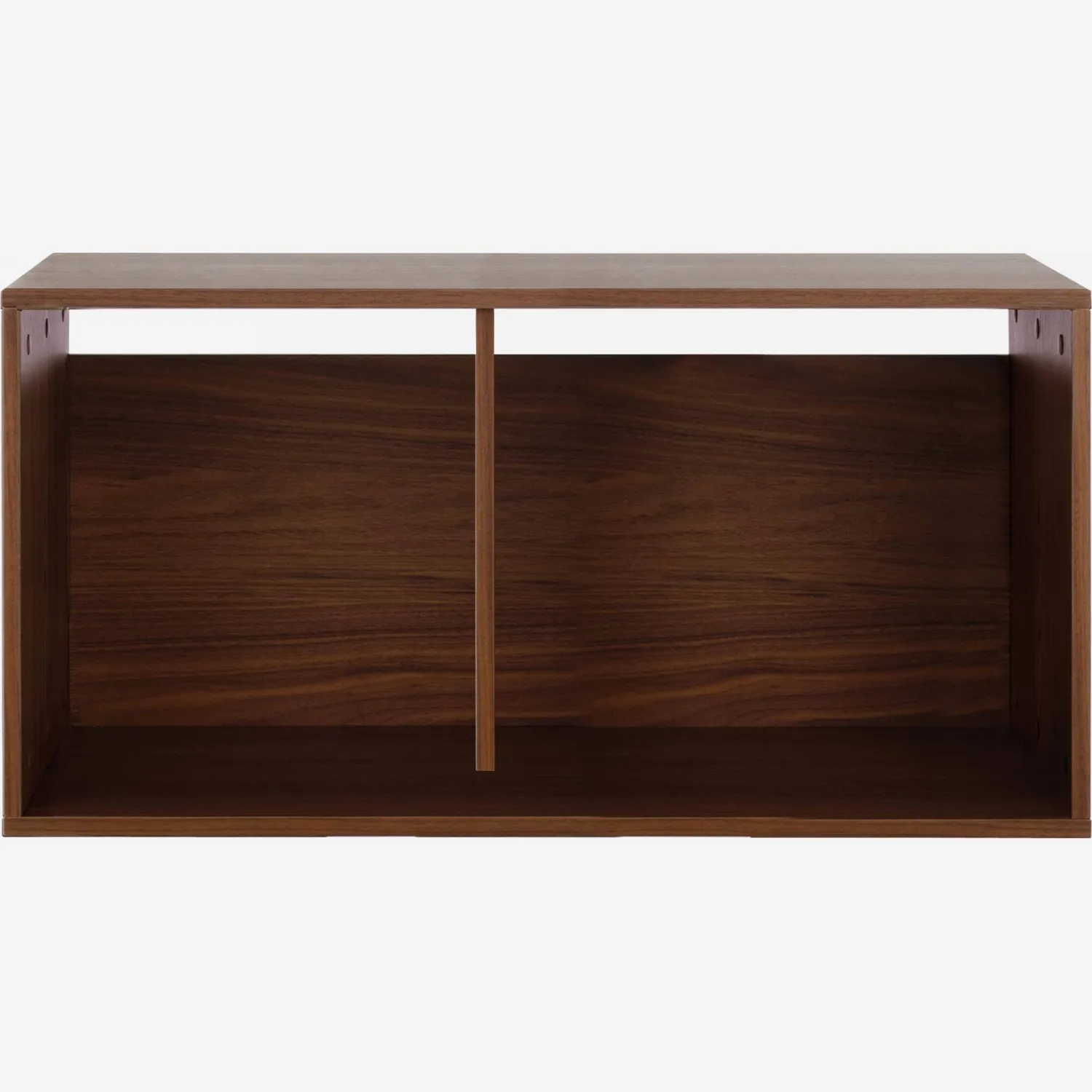 Grand caisson de rangement modulaire ouvert - Bois foncé