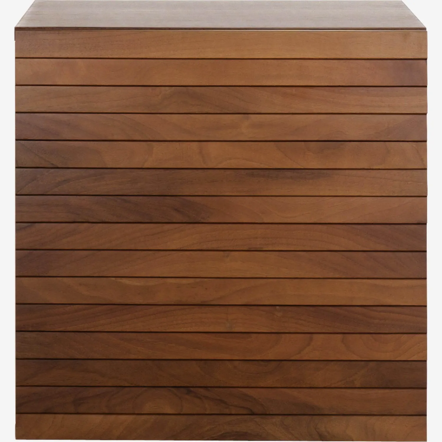 Petit caisson de rangement modulaire à lattes - Bois foncé