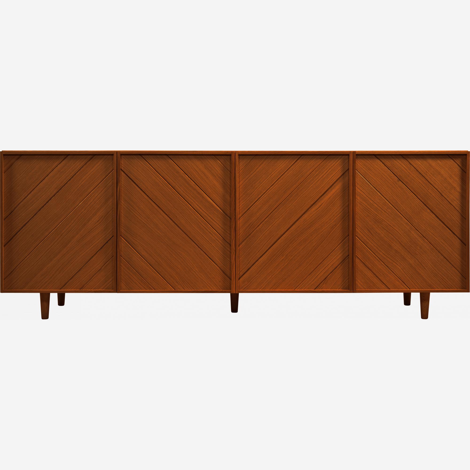 4 doors walnut buffet - Design by Héléna Pille