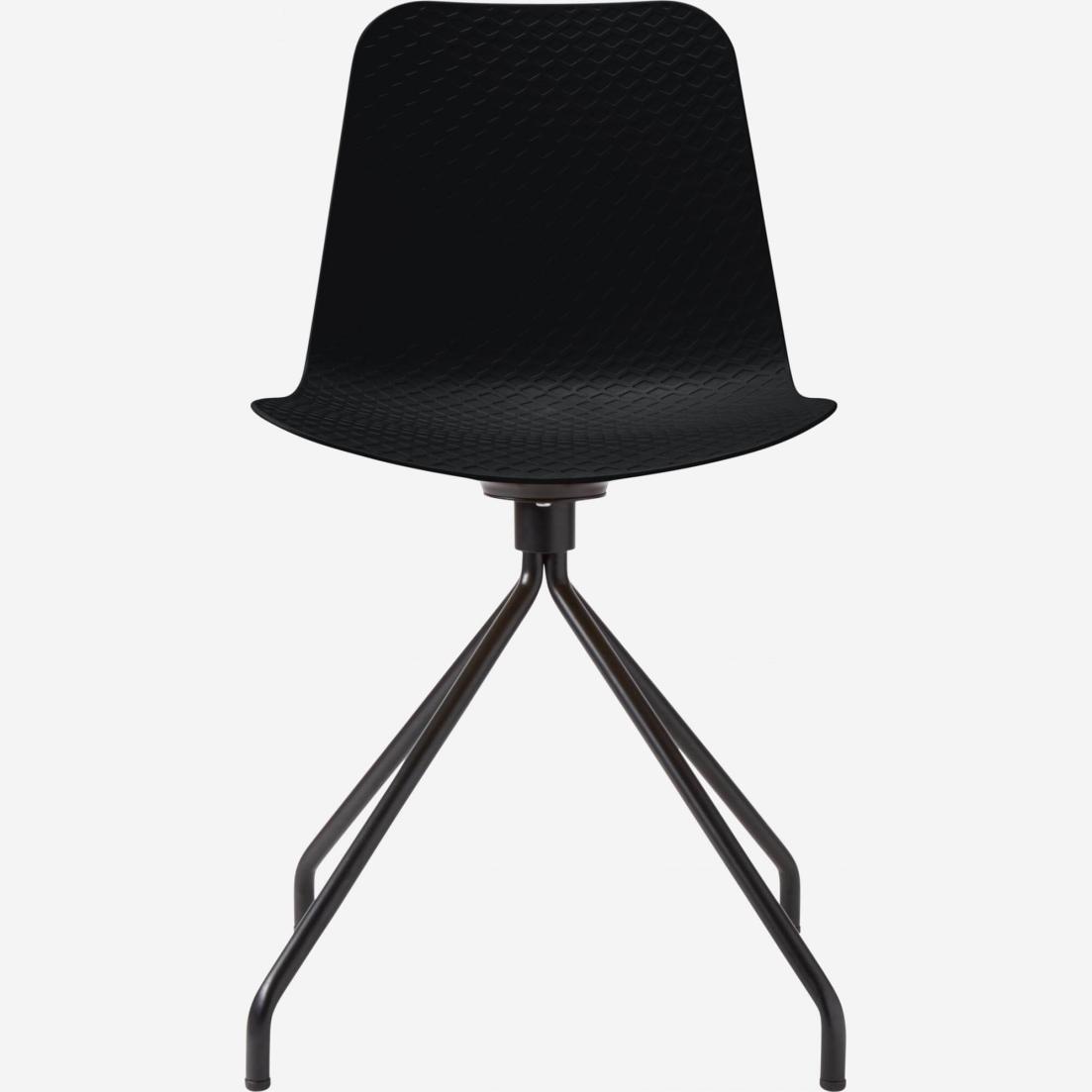 Black chair in polypropylene and lacquered steel legs