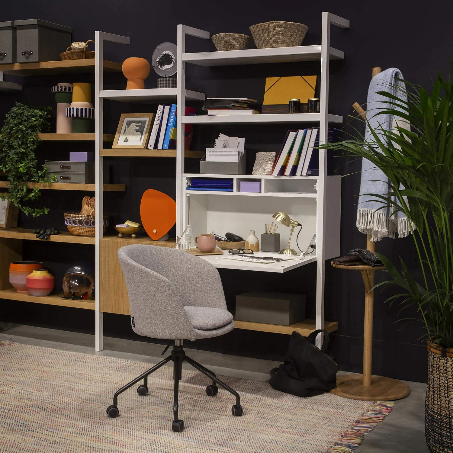 Wandschreibtisch aus lackiertem Holz - Weiß - Design by Terence Woodgate - 1