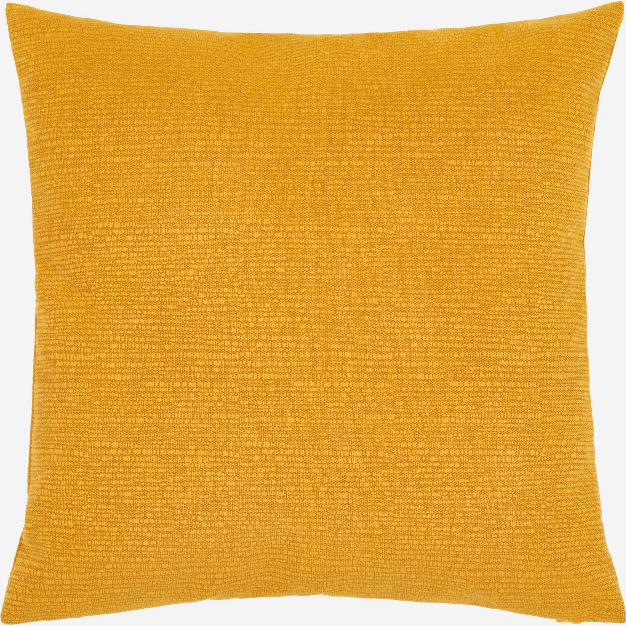 Almofada 45 x 45 cm em veludo texturizado amarelo