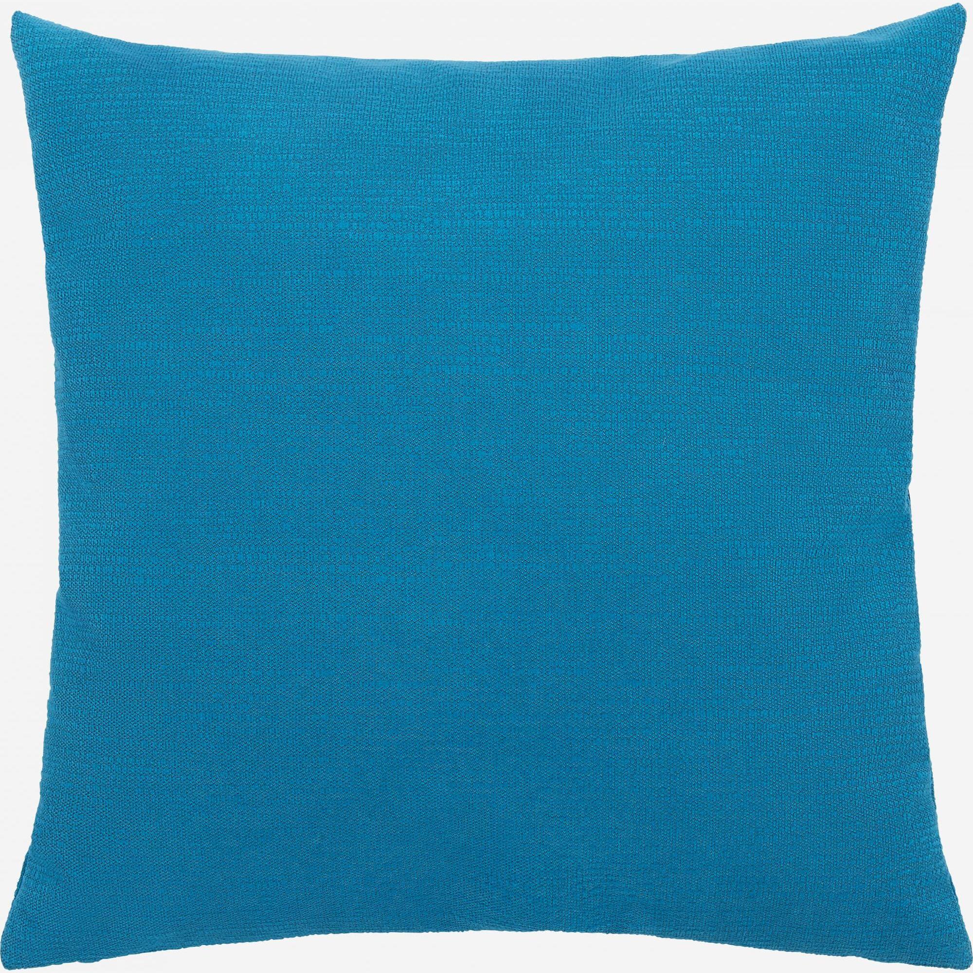 Coussin 45x45cm en velours texturé bleu