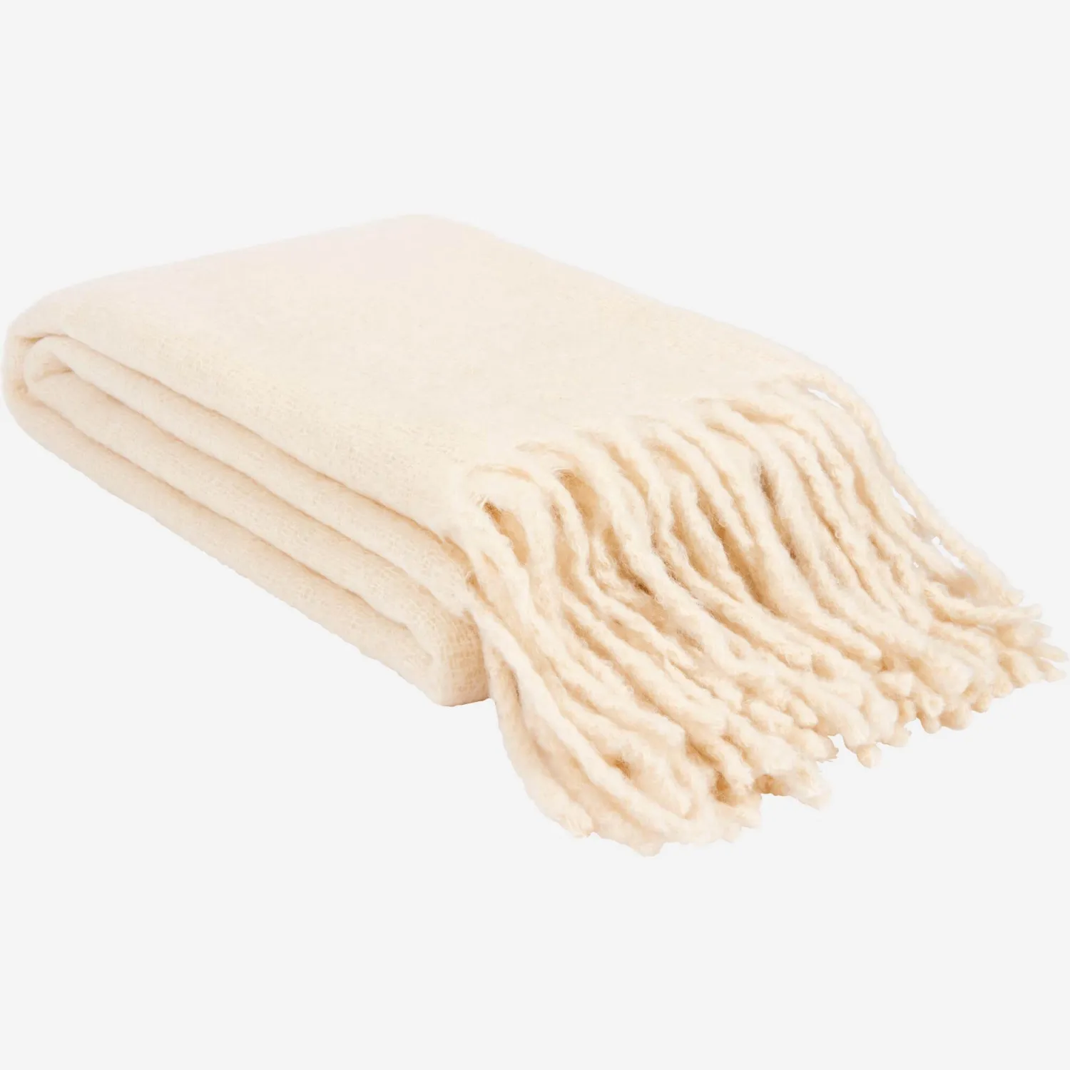 Plaid en laine et mohair 130x170cm blanc