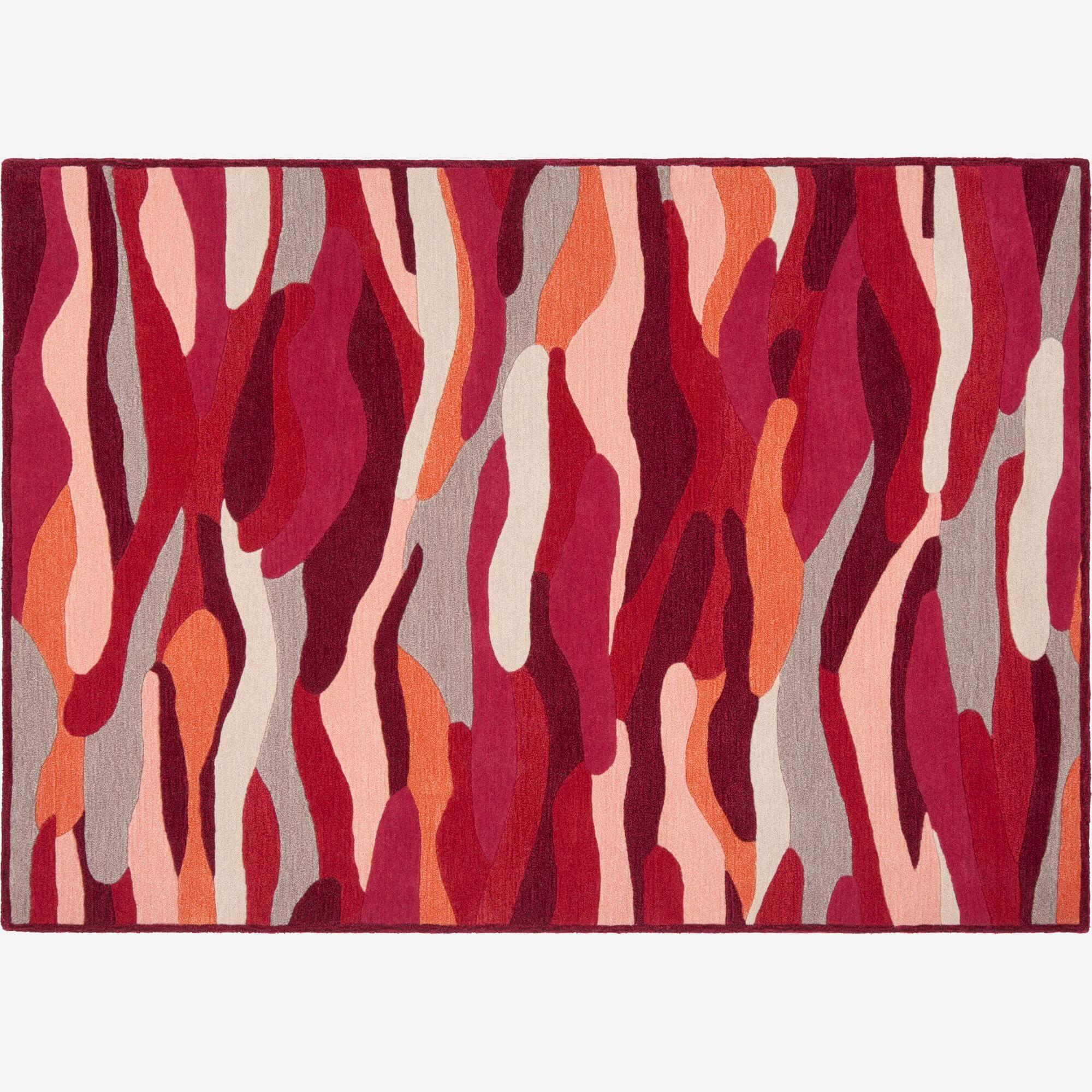 Tapis en laine tufté main - 170 x 240 cm - Rouge - Création de Floriane Jacques