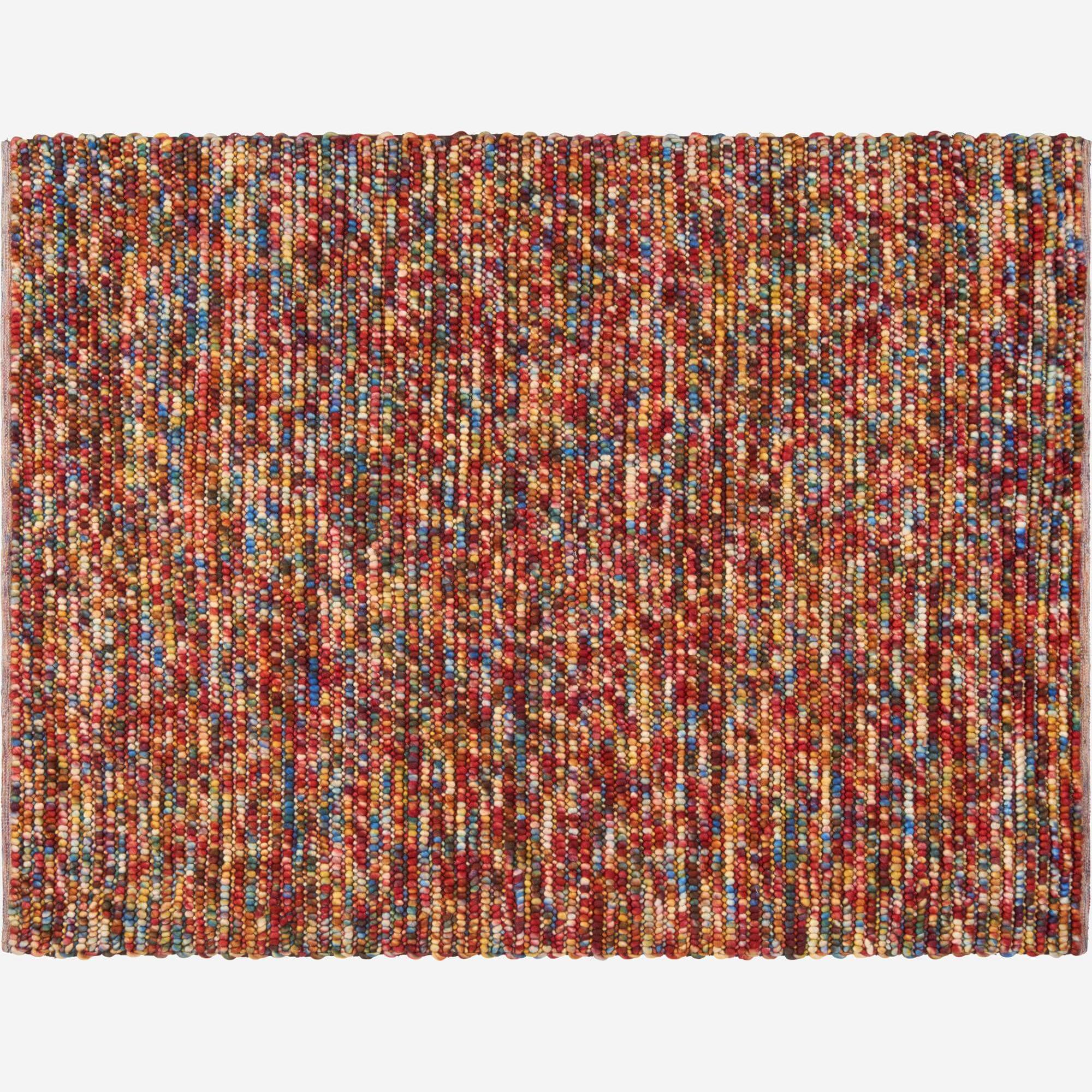 Multi-coloured woven woollen rug 240x170cm with motifs