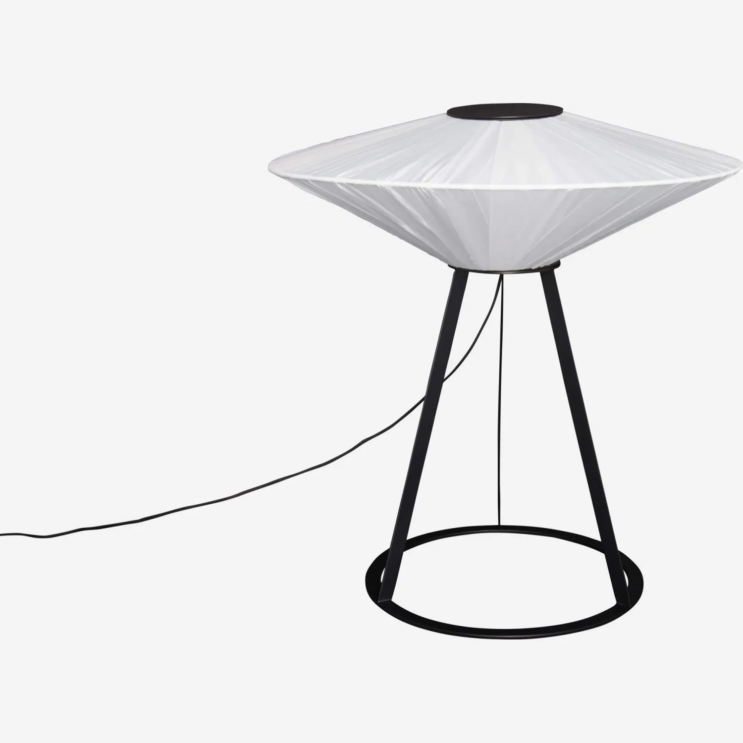 Lampe de table -  Acier et Tissu - Noir et Blanc - Design by Béatrice Durandart