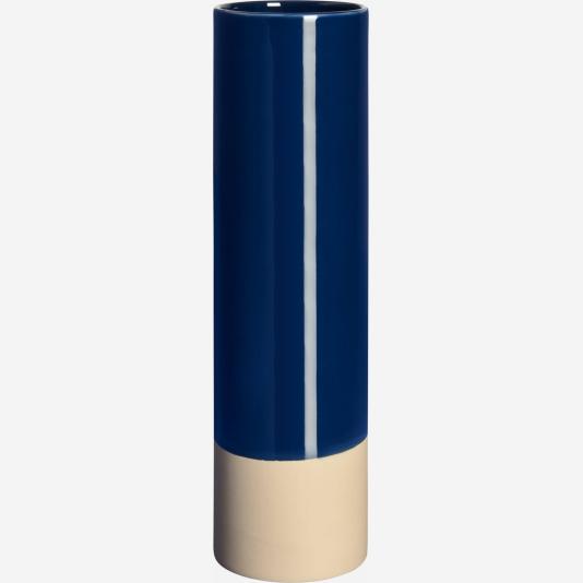 Vase en céramique 35cm bleu foncé