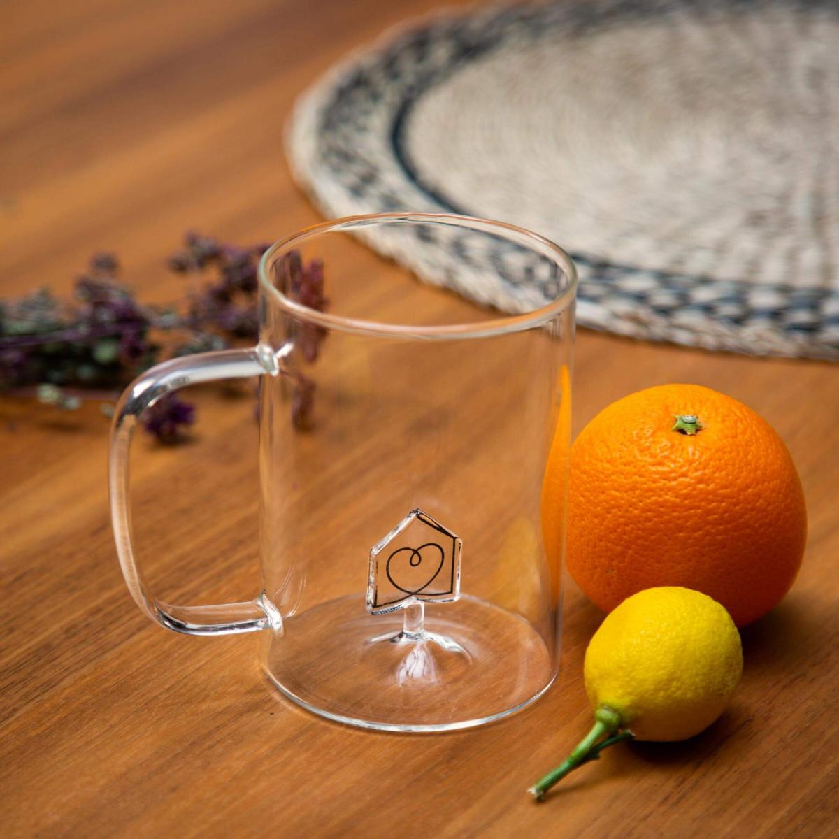 Mug en Verre avec décor Logo Habitat 400ml Habitat