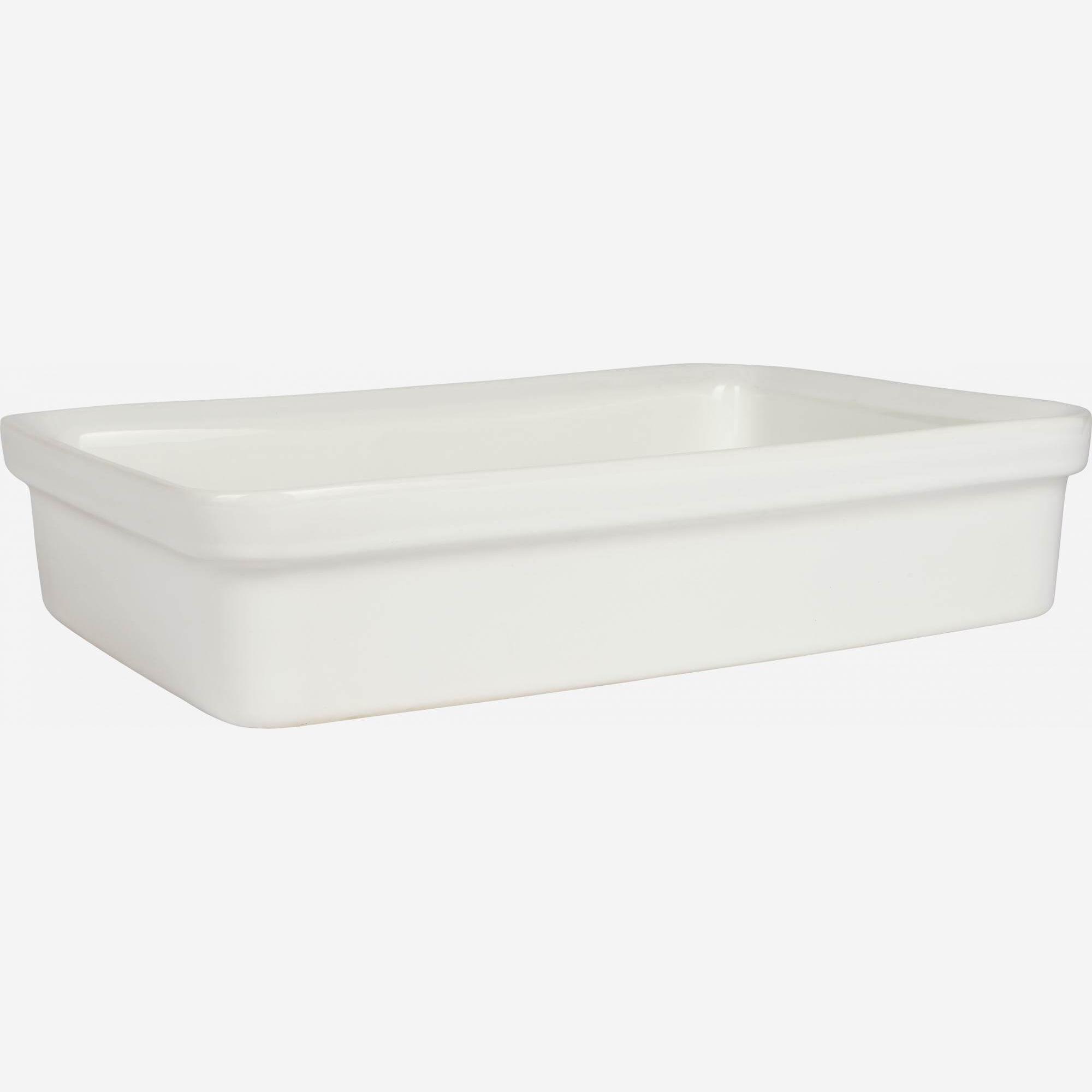 Earthenware rectangular oven tray - 27 x 17 cm - White