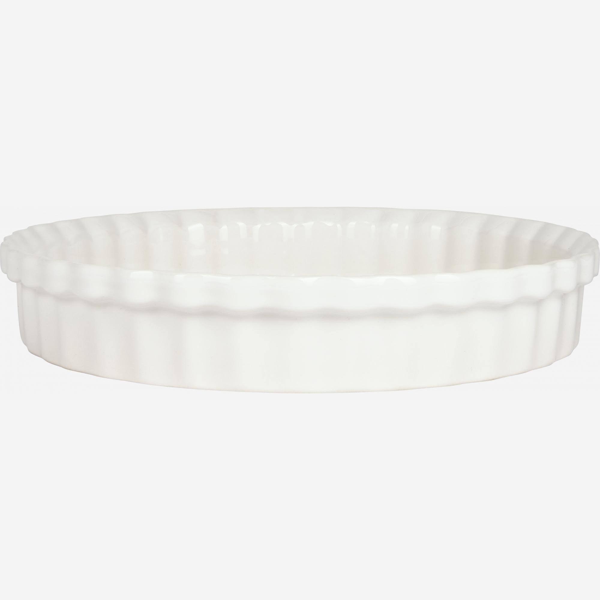 Earthenware tart dish - 28 cm - White