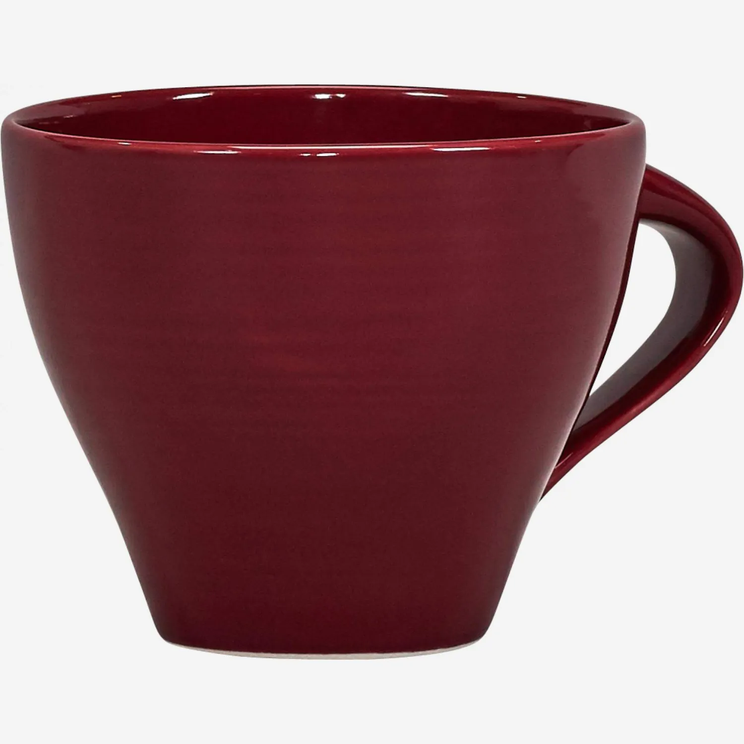 Mug en grès bordeaux
