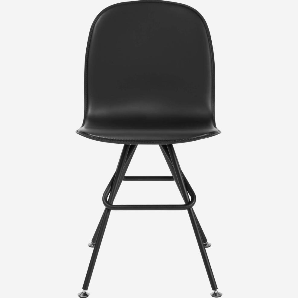 Chair - Black - Black steel legs