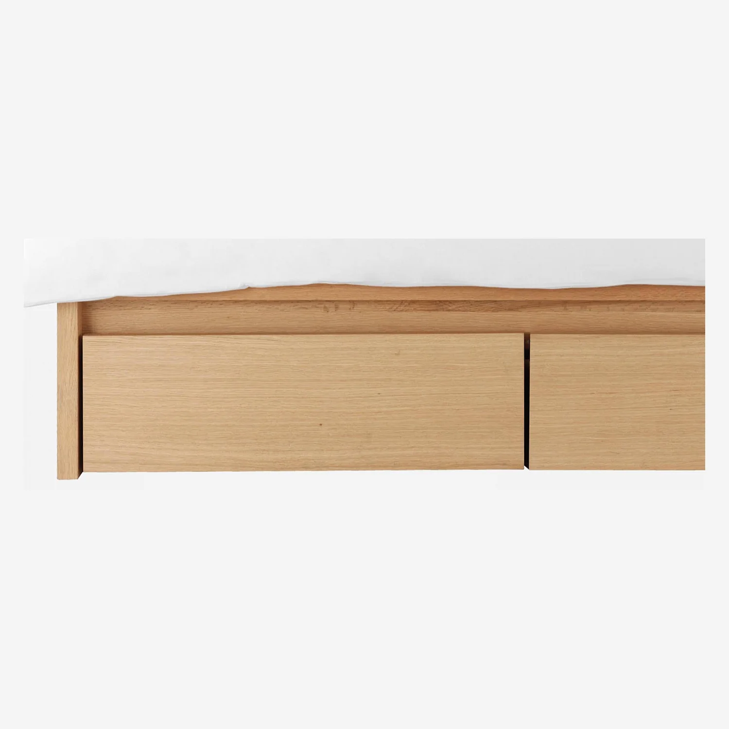 Lit 180 x 200 cm avec rangements en chêne - Naturel - 3