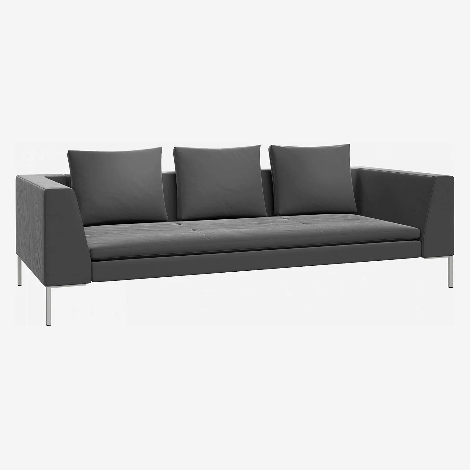 3-Sitzer-Sofa aus Samt - Schiefergrau - 1