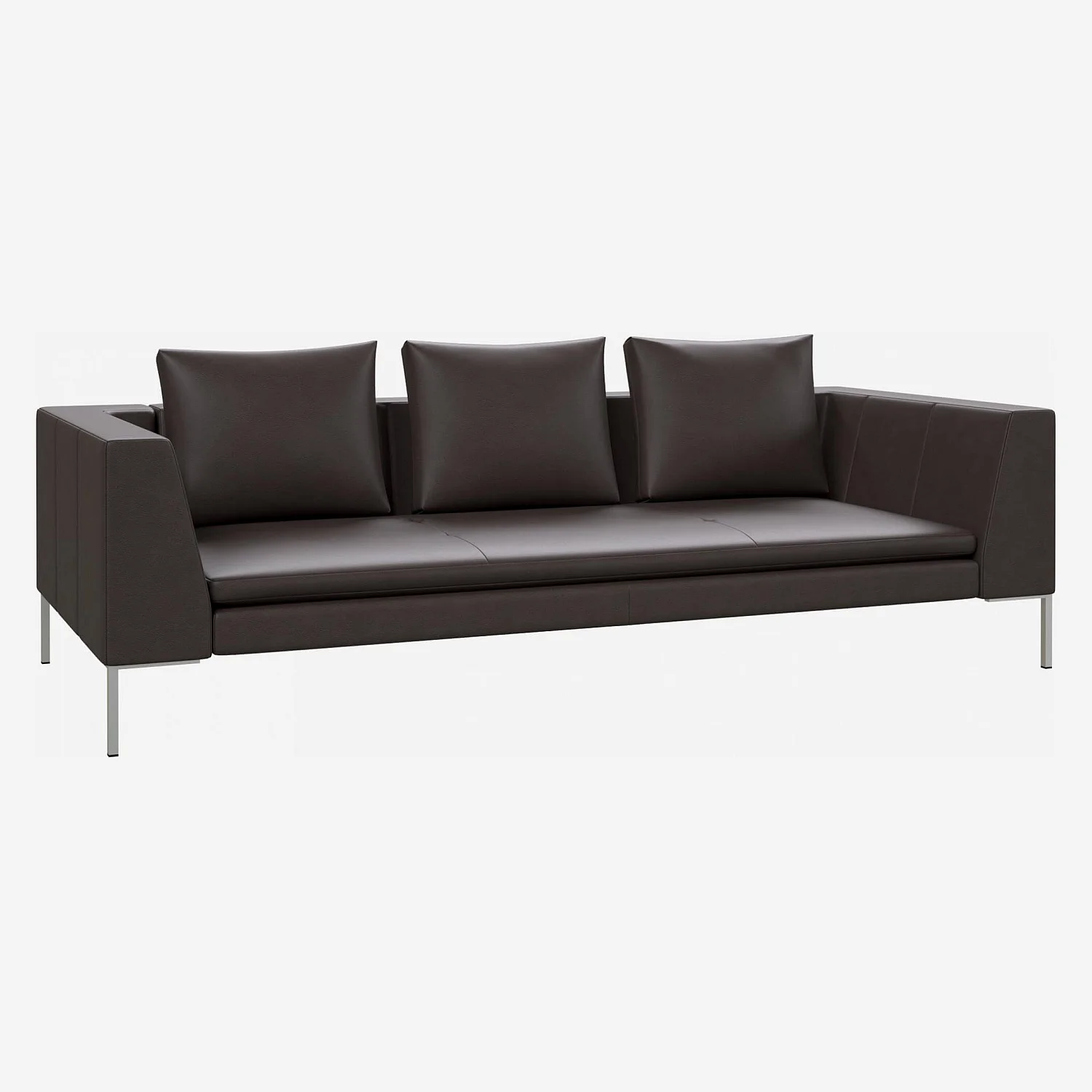 3-Sitzer-Sofa aus Savoy-Leder - Kaffeebraun - 1