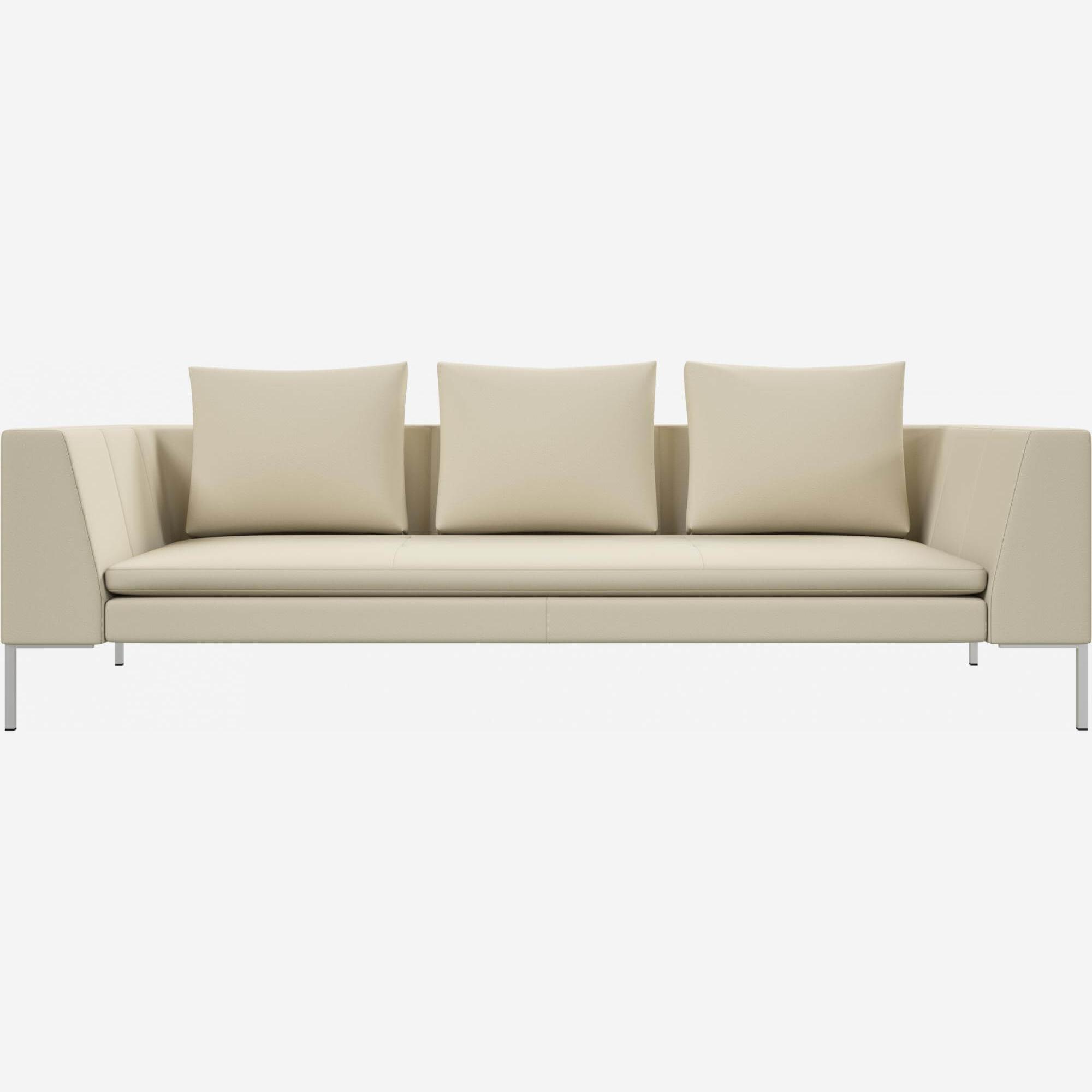 3-Sitzer-Sofa aus Savoy-Leder - Alabasterweiß