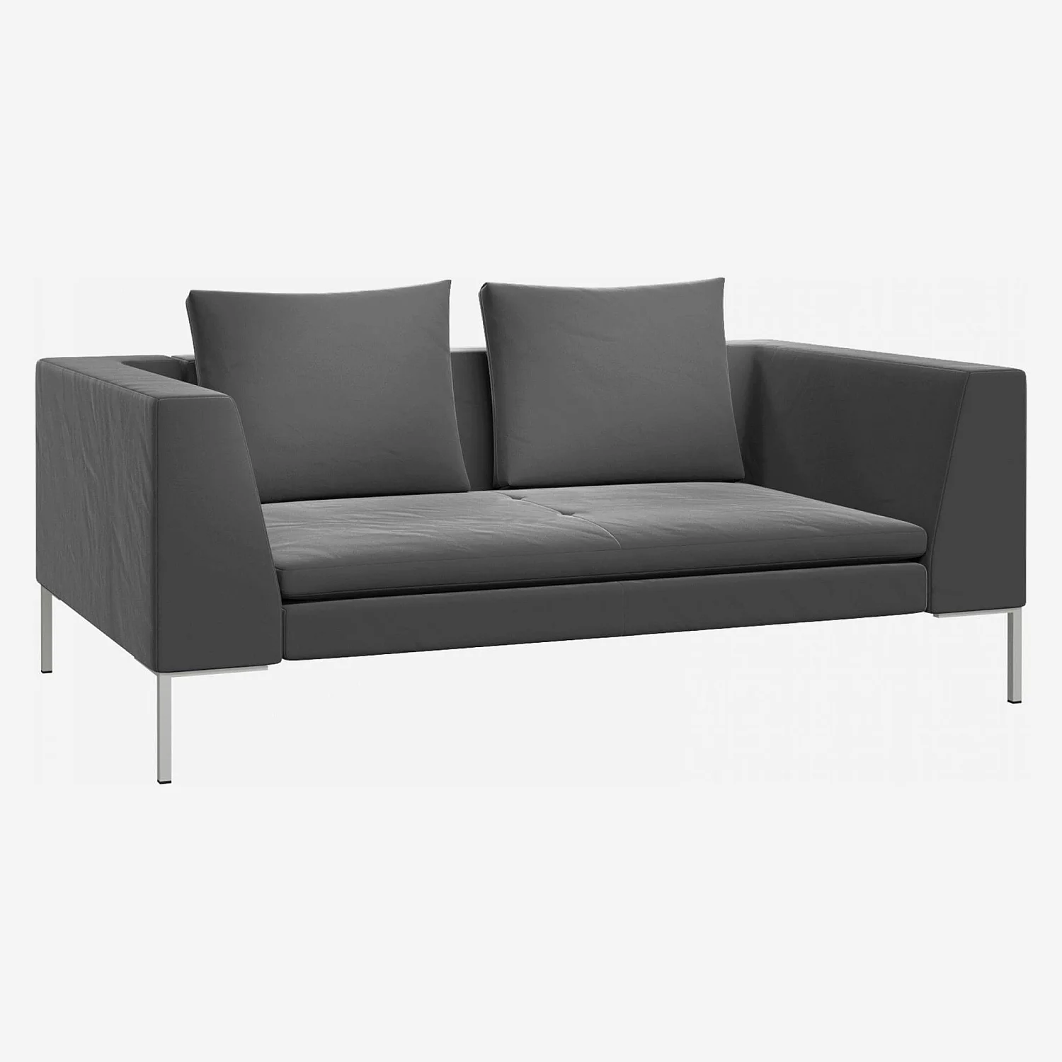 Canapé 2 places en velours - Gris ardoise - 1