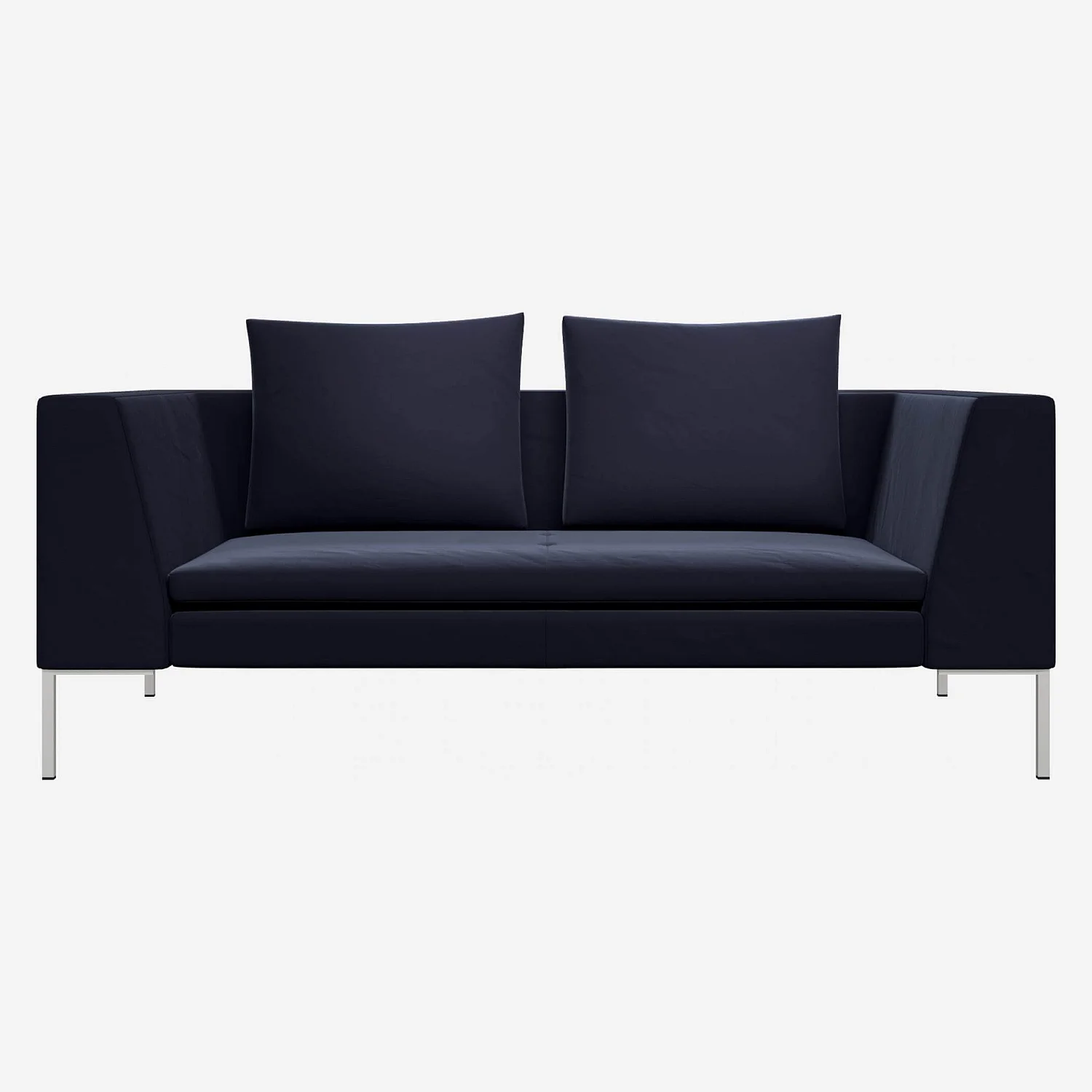 2 seater sofa in Super Velvet fabric, dark blue - 1