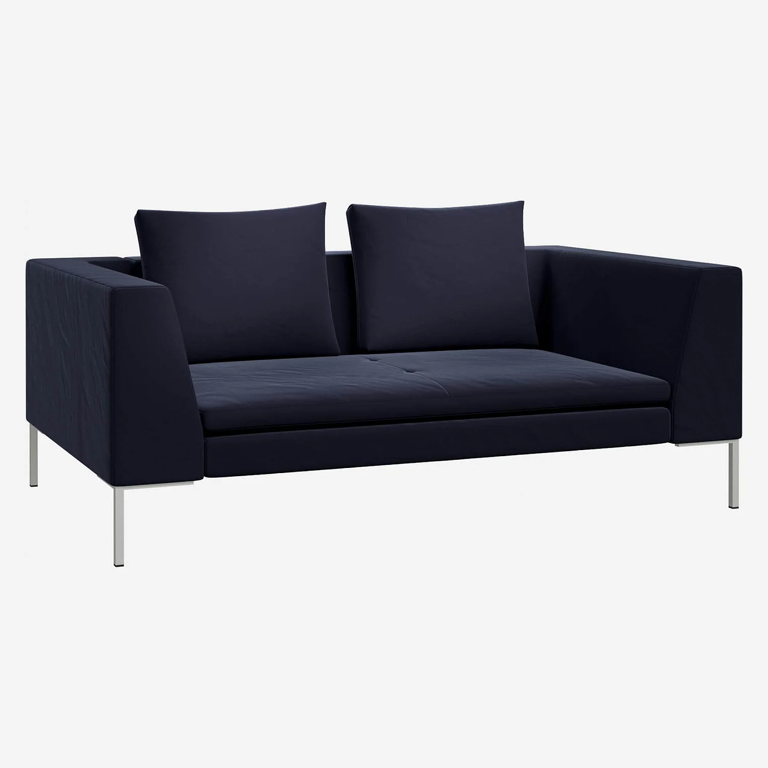 2 seater sofa in Super Velvet fabric, dark blue - 2