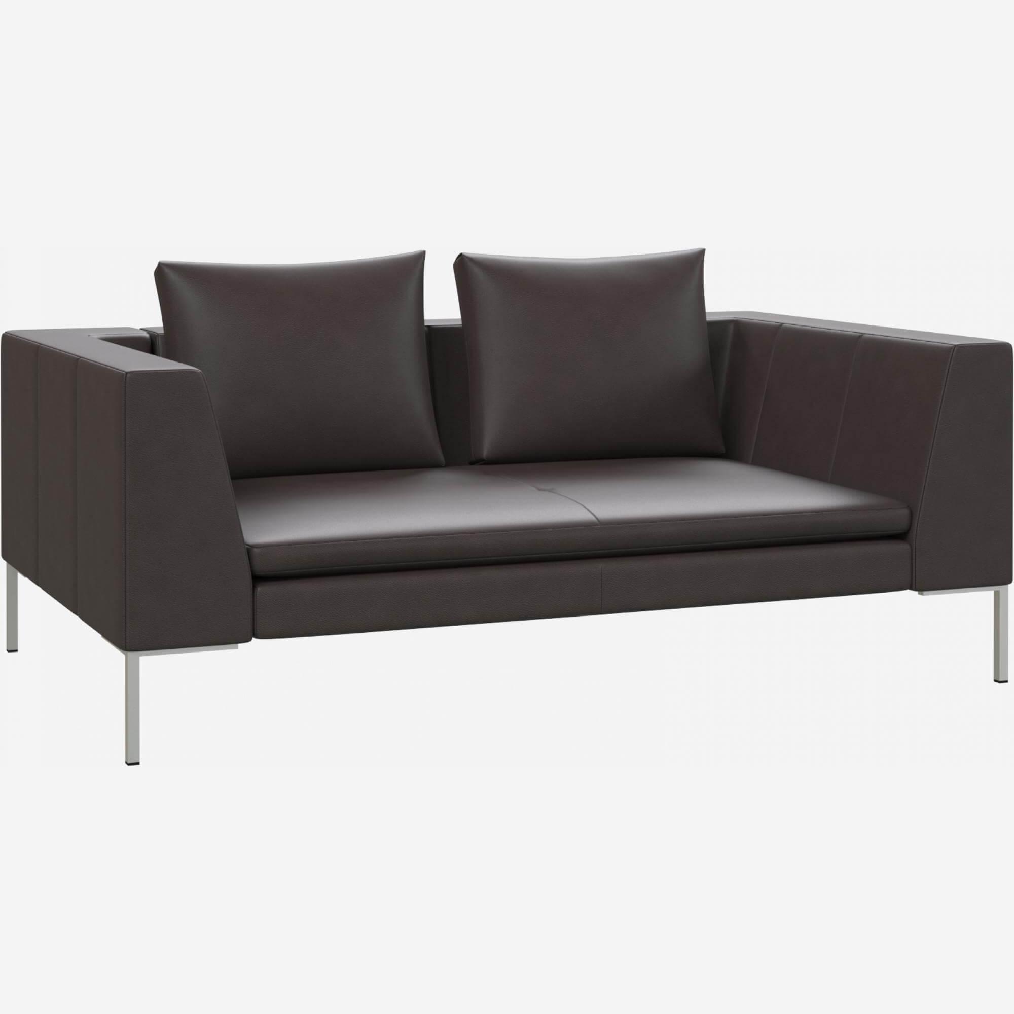 2-Sitzer-Sofa aus Savoy-Leder - Kaffeebraun