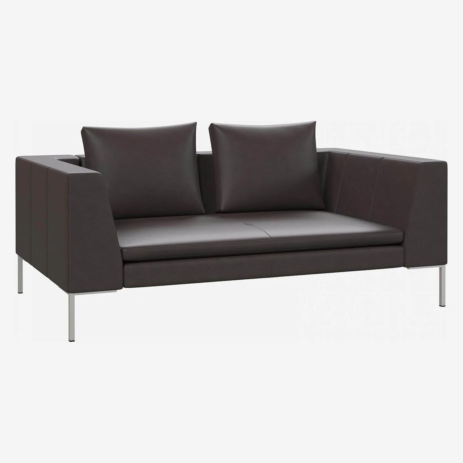 2-Sitzer-Sofa aus Savoy-Leder - Kaffeebraun - 1