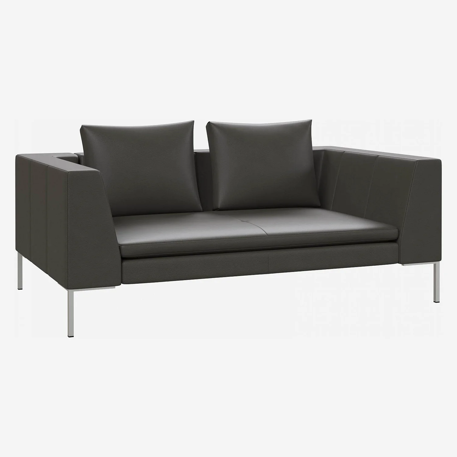 2-Sitzer-Sofa aus Savoy-Leder - Schiefergrau - 1