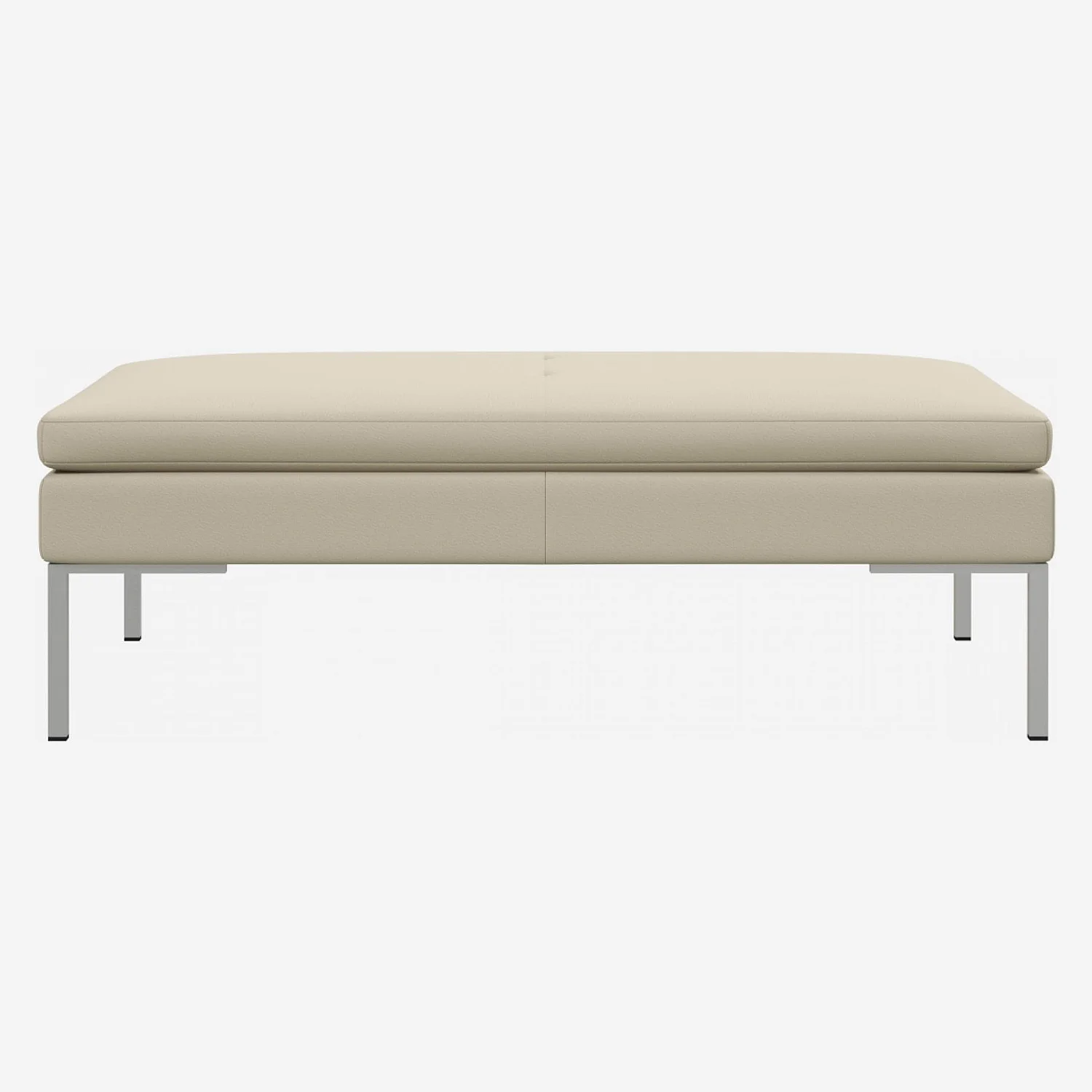 Repose-pieds en cuir Savoy - Blanc albâtre - 2