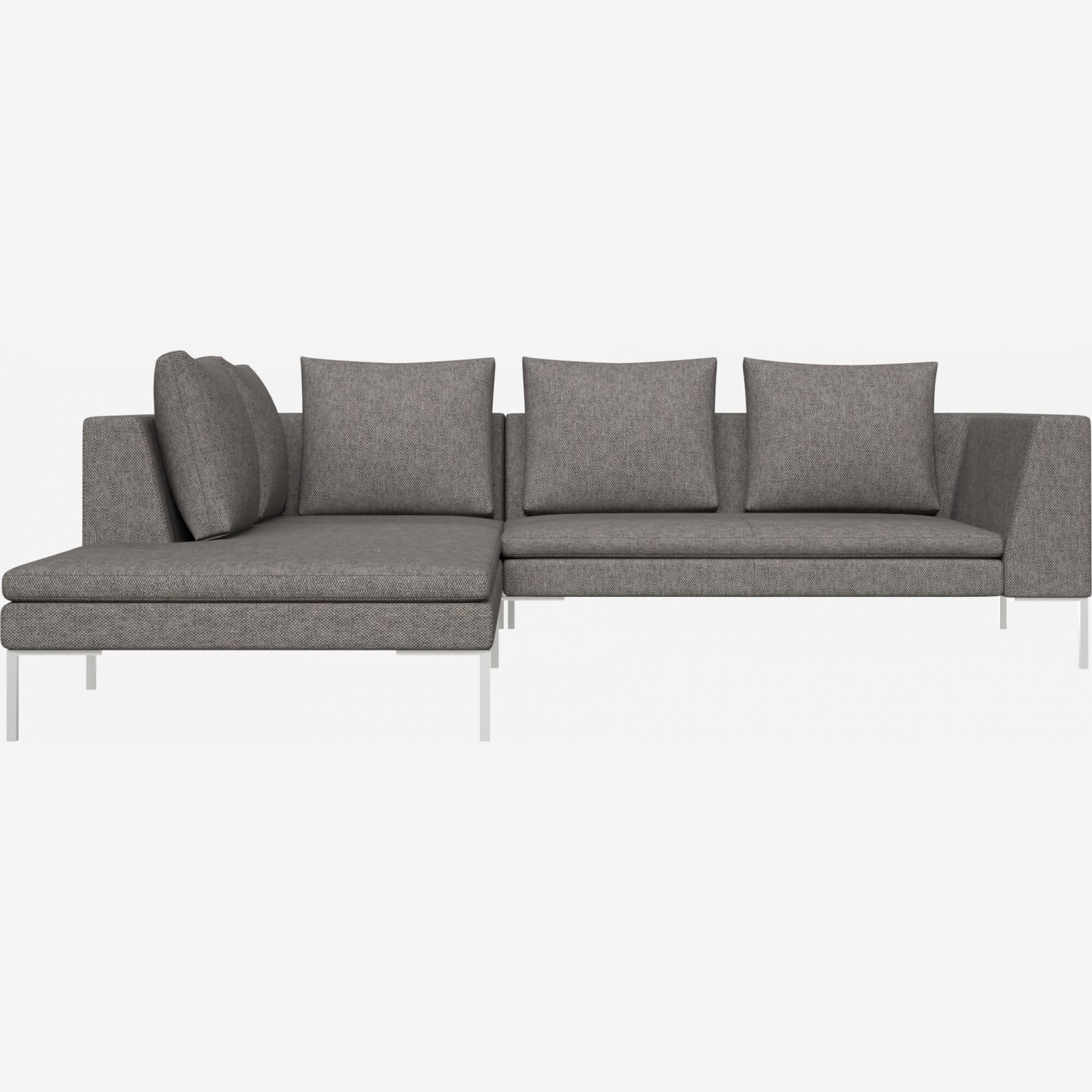 2-Sitzer-Sofa mit Chaiselongue links aus Bellagio-Stoff - Nachtgrau