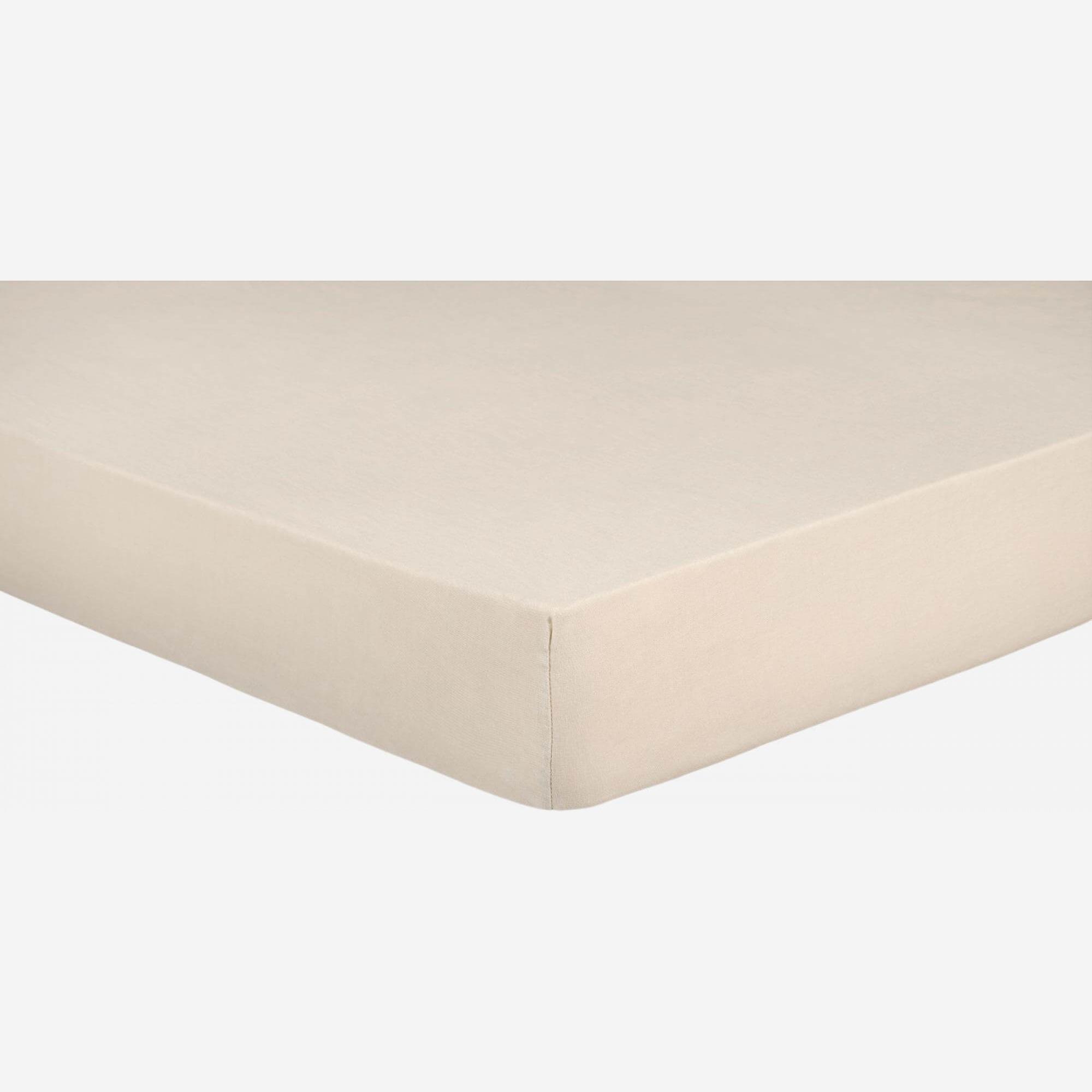 Linen fitted sheet - 140 x 200 cm - Natural